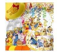 Fournitures de fête Winnie l'ourson, bannière Winnie, tasse, assiettes, serviettes pour enfants, décoration de fête prénatale anniversaire 4CM-54pieces