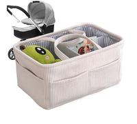 Fourre-tout à couches pour chambre d'enfant - Grand organisateur en velours côtelé, sac de rangement portable pour bébé, porte-bouteille de lait pour lingettes, utilisation au chevet de la maison pour