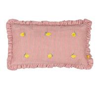 fourrer. Housse de Coussin Brodée à Volants Les Fruites - Citrons - 30x50cm