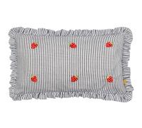 fourrer. Housse de Coussin Brodée à Volants Les Fruites - Fraises - 30x50cm