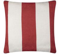 fourrer. Housse de Coussin d'Extérieur Tissée Deck Stripe - Blanc/Rouge - 59x59cm