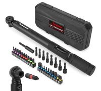 FOURROBBER Jeu de clés dynamométriques 1/4", 2-20 NM, petite arre d'extension hexagonale Torx et cruciforme 72 dents ± 3 % de précision pour réparation de vélo VTT
