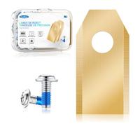 FourShow 36 Lames de Rechange compatibles avec Les tondeuses robotiques Ecovacs, Lames de Rechange durables revêtues de Titane avec vis, compatibles avec Les séries Goat G1, O500, O800 et O1200
