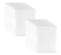 Fousenuk 24Pcs Pochette Plastique A4 Perforée, Transparente Porte-Documents | avec Bouton Pression, Poche pour Étiquette, 11 Trous Imperméable Pochettes Perforées pour Maison, Bureau, Ecole