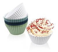 Fousenuk Lot de 12 Moule Muffins Silicone, Réutilisables Moules à Cupcakes