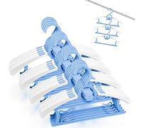 Fousenuk Lot de 20 Cintre Enfant Bleu, Cintres Bébé Plastique Antidérapants