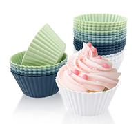 Fousenuk Lot de 24 Moule Muffins Silicone, Réutilisables Moules à Cupcakes