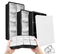 Fousenuk Lot de 3 bac a glacon, glacons moule, bac à glaçons avec couvercle, bacs glaçon silicone, ice cube tray, pour Whisky, Vin de Fruits, Boissons (6 compartiments × 2 + 8 compartiments ×1)