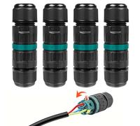 Fousenuk Lot de 4 Connecteur Etanche 3 Fils, Connecteurs de Fils Étanches | Boite de Jonction Electrique, Raccord Electrique Etanche IP68, Connexion de Câble Extérieur de Manchon pour Câble Souterrain
