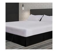 FOVAOK - Cache-sommier doux et confortable avec plis sur mesure - 38,1 cm de haut, sans plateforme, résistant aux plis et à la décoloration - Tissu (Noir, 160 x 200 x 35 cm)