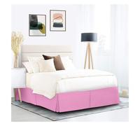 FOVAOK Cache-sommier plissé doux et confortable avec tissu infroissable et résistant à la décoloration - Literie de 38,1 cm de haut (sans plateforme) (rose, 120 x 190 x 35 cm)