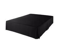 FOVAOK Cache-sommier plissé sur mesure de style européen absolument élégant avec plateforme - 35,6 cm de hauteur (gris clair) (noir, 140 x 200 x 35 cm)