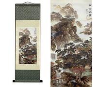 FOVNOT Peinture Chinois, Decoration Murale Salon Tableau Asiatique Decoration Murale Salon Deco Orientale Tableaux, Posters et Arts Décoratifs Tenture Murale