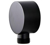 Fowecry Coude d'alimentation Murale, Accessoires de Connecteur de Tuyau de Douche à Mural Rond en Laiton G1 / 2 Pouces Sortie D' pour Douche-Noir