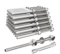 Fowecry Terminal de Raccord D'Extrémité de Tension de Goujon Fileté de Sertissage Garde-Corps de Câble pour Garde-Corps de Câble de Pont 1/8 Pouces, pour Poteau en Bois/Métal 2 X 2 Pouces