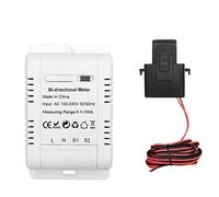 Fowecry Tuya WiFi Compteur D'Énergie Bidirectionnel Monophasé Intelligent Système Solaire Compteur de Surveillance de la Consommation D'Énergie Facile à Utiliser Blanc