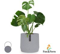 Fox & Fern Pot de Fleur Interieur et Extérieur, Jardinieres Exterieur, Pot Plante Résistant UV et Gel avec Bouchon de Drainage, Polystone, Jardiniere, Pot de Fleur Exterieur Grande Taille, Pot Unique