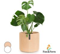 Fox & Fern Pot de Fleur Interieur, Pot pour Plantes en Polystone, Cache Pot Plante Interieur et Extérieur Résistant UV et Gel, Pot Fleur Exterieur Grande Taille, Jardinieres Exterieur Bouchon Drainage