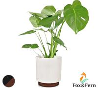 Fox & Fern Pot de Fleur Interieur, Pot pour Plantes en Polystone, Cache Pot Plante Interieur et Extérieur Résistant UV et Gel, Pot Fleur Exterieur Grande Taille, Jardinieres Exterieur Bouchon Drainage