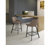 Fox Tabouret En Tissu Beige Lot De 2 Pcs