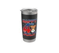 Fox Terrier Dog American Flag Glasses Happy 4th Of July Gobelet isotherme en acier inoxydable double paroi
