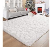 Foxmas Grand Tapis Moelleux à Poils Longs Doux et Pelucheux pour Chambre à Coucher, Salon, Chambre d'enfant, dortoir, décoration d'intérieur, 20,4 x 25,4 cm, Blanc