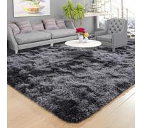 Foxmas Tapis à poils longs doux et moelleux pour chambre à coucher et salon - Tapis teinté sur nœuds pour chambre d'enfant avec envers antidérapant - Tapis pelucheux à poils longs pour dortoir de