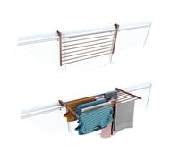 Foxydry Duo Séchoir à linge de balcon 102 cm - Finition Corten, pliable, en aluminium