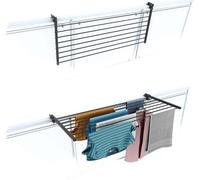 Foxydry Duo, Séchoir à linge pour balcon, Séchoir à linge pour balcon, corde à linge extérieure pliable robuste en acier inoxydable et aluminium, pour terrasses, balcons et balustrades - Anthracite 11