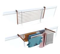 Foxydry Duo, séchoir à linge pour balcon, séchoir à linge pour balcon, corde à linge extérieure pliable robuste en acier inoxydable et aluminium, pour terrasses, balcons et balustrades - Corten 118 cm