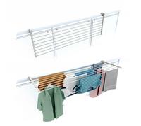 Foxydry Duo Séchoir à linge 162 cm Blanc - Séchoir léger en aluminium pour balustrade