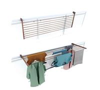 Foxydry Duo 162 cm corten – Étendoir à linge pliable pour balcon, terrasse et balustrade, en aluminium et acier