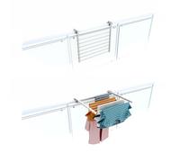 Foxydry Duo 62 cm Blanc - Séchoir à linge pliable en aluminium pour balcon, résistant aux intempéries