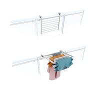 Foxydry Duo 62 cm Blanc - Séchoir à linge pliable en aluminium pour balcon, résistant aux intempéries