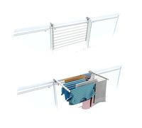 Cintre de balcon, séchoir à linge de balcon, corde à linge pliante d'extérieur en acier inoxydable et aluminium - Foxydry Duo White 82 cm