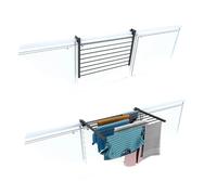 Foxydry Duo, Séchoir à linge pour balcon, Séchoir à linge pour balcon, corde à linge extérieure pliable robuste en acier inoxydable et aluminium, pour terrasses, balcons et balustrades - Anthracite 82