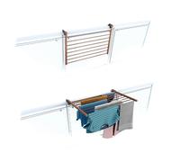 Foxydry Duo, séchoir à linge pour balcon, séchoir à linge pour balcon, corde à linge extérieure pliable robuste en acier inoxydable et aluminium, pour terrasses, balcons et balustrades - Corten 82 cm
