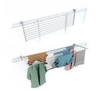 Foxydry Duo 162 cm blanc – Étendoir à linge pliable pour balcon et balustrade, léger et robuste, en aluminium et acier