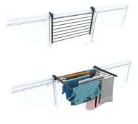 Foxydry Duo, Séchoir à linge pour balcon, Séchoir à linge pour balcon, corde à linge extérieure pliable robuste en acier inoxydable et aluminium, pour terrasses, balcons et balustrades - Anthracite 82