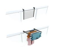 Foxydry Duo Séchoir suspendu 62 cm - Séchoir à linge pliable anthracite pour balustrade & terrasse