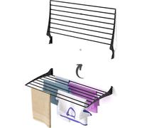 Foxydry Fold 100 cm noir – Étendoir à linge mural pliable, moderne, compact et durable