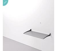 foxydry Fold, Étendoir Mural, Extensible à Linge Mural Noir refermable et Amovible pour l'intérieur ou l'extérieur en Aluminium et Acier (100 cm)