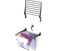 Foxydry Fold 60 cm noir – Étendoir à linge mural pliable, robuste et peu encombrant