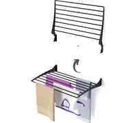Foxydry Fold 80 cm noir – Étendoir à linge mural pliable, stable et résistant à la corrosion, pour salle de bains et balcon