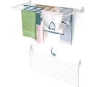 Foxydry Fold Down 116 cm blanc – Étendoir à linge mural pliable vers le bas, robuste et peu encombrant