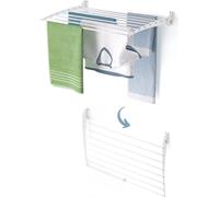 Foxydry Fold Down 80 cm blanc – Étendoir à linge mural pliable vers le bas, compact et peu encombrant, pour balcon et terrasse