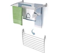 Foxydry Fold Down 80 cm – Étendoir à linge mural pliable vers le bas, compact et peu encombrant, en aluminium et acier