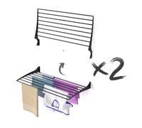 Foxydry Fold, étendoir à Linge Mural, Rabattable Gain de Place, 100 cm X2 | en aluminium et acier inoxydable, rabattable vers le haut, antirouille, pour terrasse et balcon, supporte 10 kg, noir