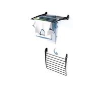 foxydry Fold, étendoir à Linge Mural, Rabattable Gain de Place, 62 cm | en aluminium et acier inoxydable, rabattable vers le bas, antirouille, pour terrasse et balcon, supporte 10 kg, noir