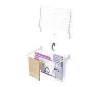 foxydry Fold, étendoir à Linge Mural, Rabattable Gain de Place, 80 cm | en aluminium et acier inoxydable, rabattable vers le haut, antirouille, pour terrasse et balcon, supporte 10 kg, blanc
